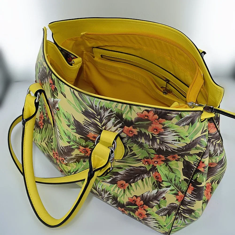 Floral Print Colorful Vegan Leather Shoulder/Crossbody Handbag, NWT - Picture 1 of 6